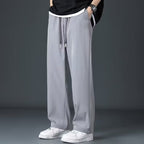 Ice Silk Men's Summer Thin High Street Drooping Straight Wide Leg Pants - D&A