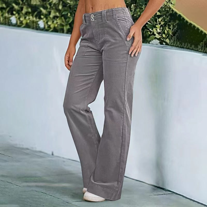 Lightweight Sports Pants Zipper Pocket Exercise Workout Pants Light Gray - D&A