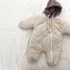 Baby Padded Quilted Kumpsuit Outing Clothes Beige - D&A