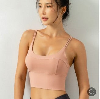 Bra Women's Running Yoga Tank Top Bra Underwear Pink - D&A