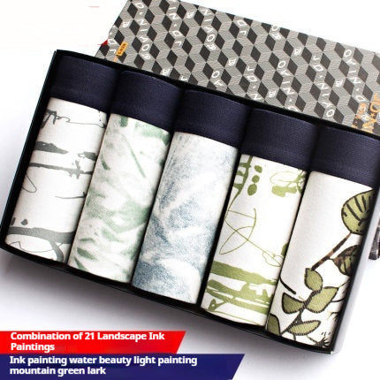 Men's Cotton Printed Breathable Boxers Combination 21 - D&A
