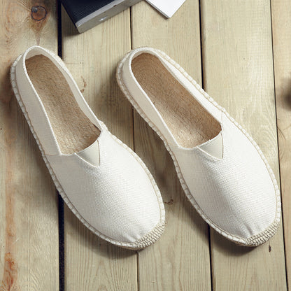 Retro Low-top Ramie Sole Shoes Sweat-absorbent Breathable Lazy Cloth Shoes - D&A