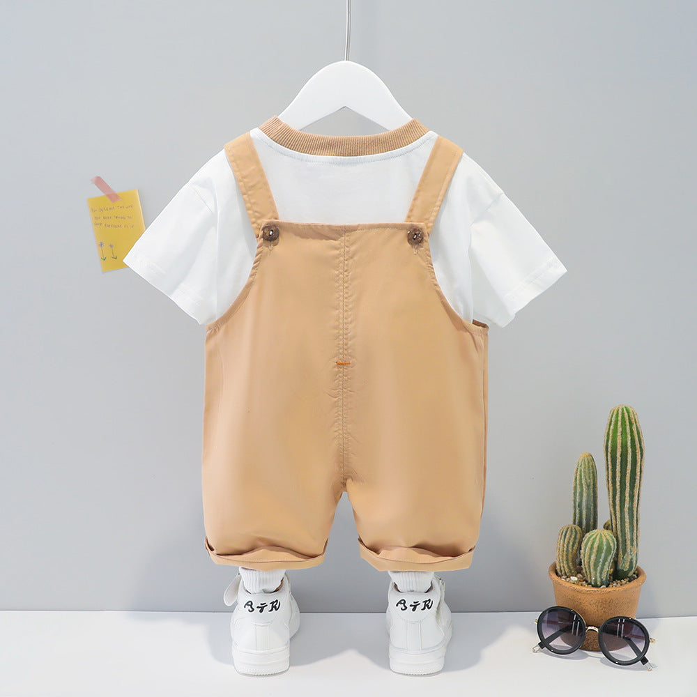 Children's Clothing Men And Women Baby Summer Cartoon Short-sleeved Overalls - D&A