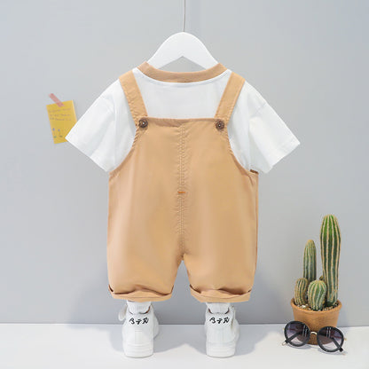 Children's Clothing Men And Women Baby Summer Cartoon Short-sleeved Overalls - D&A