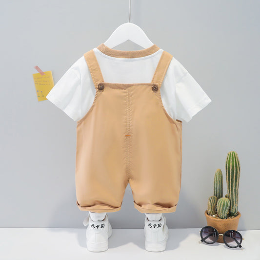 Children's Clothing Men And Women Baby Summer Cartoon Short-sleeved Overalls - D&A