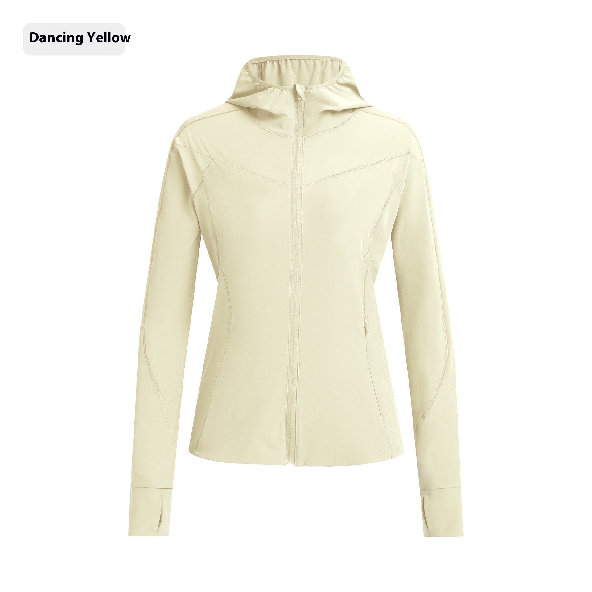 Hooded Stand Collar Sun Protection Quick-drying Coat Dancing Yellow - D&A
