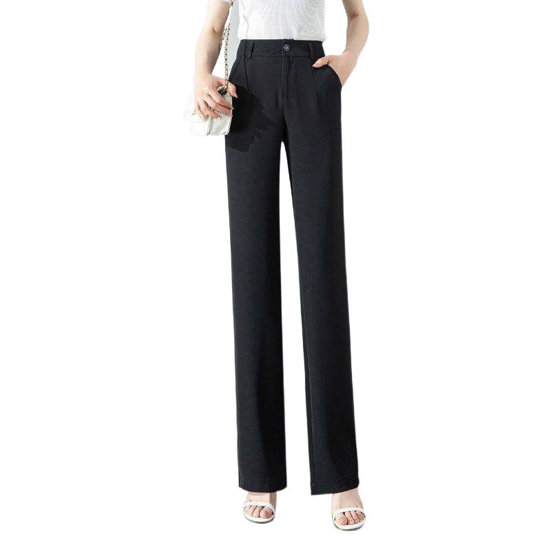 High Waist Drooping Slimming And Straight Ice Silk Women's Casual Suit Pants - D&A