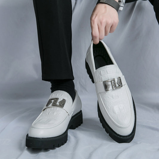 Thick Bottom Slip-on Business Casual Leather Shoes - D&A