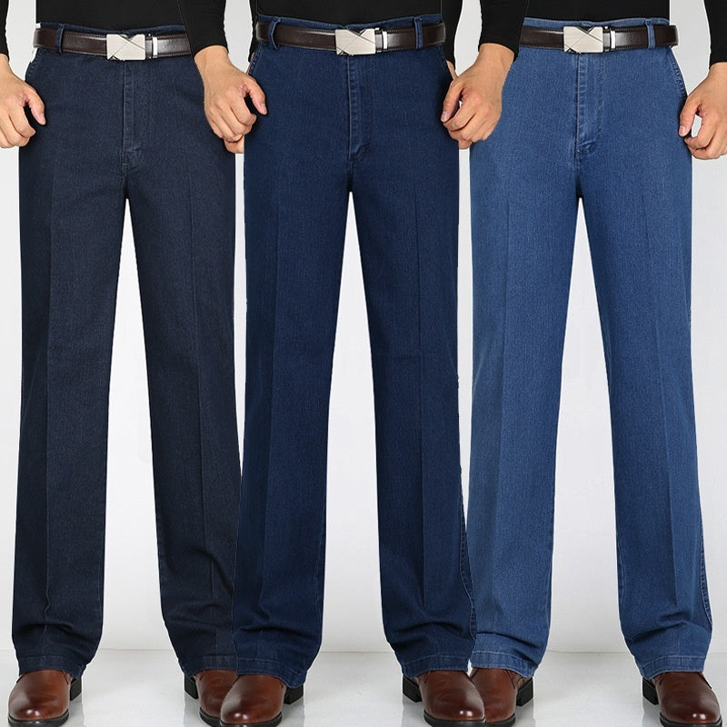 Men's Jeans High Waist Loose Casual Denim Trousers Denim Trousers - D&A