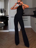 Black Halter Sleeveless Jumpsuit