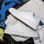 Flat Bottom Comfort Board Korean Leather Casual Sneakers - D&A