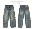 Men's Ripped Wide-leg Jeans - D&A