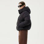 Women's Fashion Puff Warm Thick Coat Black - D&A