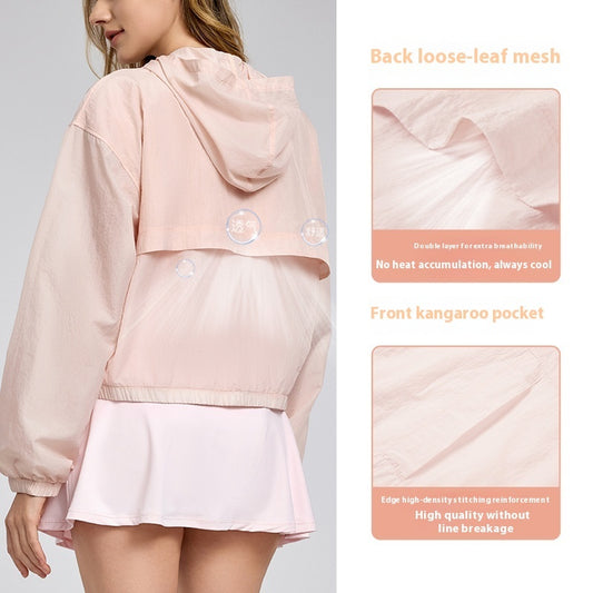 Summer Lightweight Sports Yoga Jacket Loose Hooded Casual Lightweight - D&A