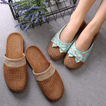 Indoor Non-slip Thick-soled Floor Linen Slippers - D&A