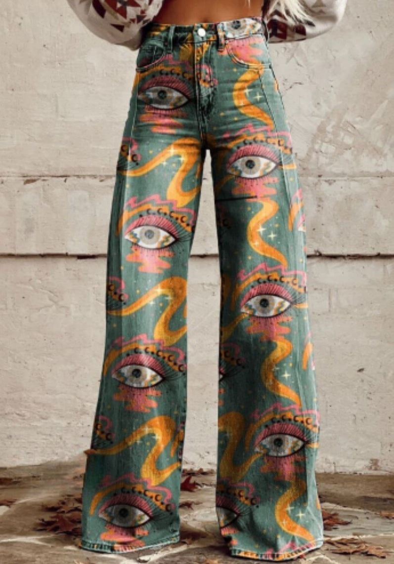 Hot Selling Plus Size Women's Casual Pants Thin Imitation Jeans F - D&A