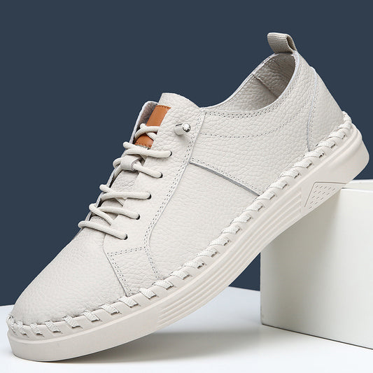 First Layer Soft Cowhide Men's Sneakers Breathable Sweat Absorbing - D&A