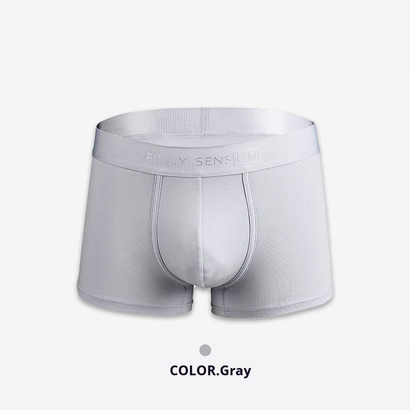 Men's Fashion Solid Color Underwear Boxers Silver Gray - D&A