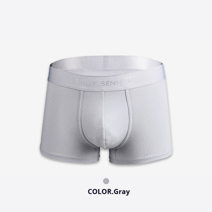 Men's Fashion Solid Color Underwear Boxers Silver Gray - D&A
