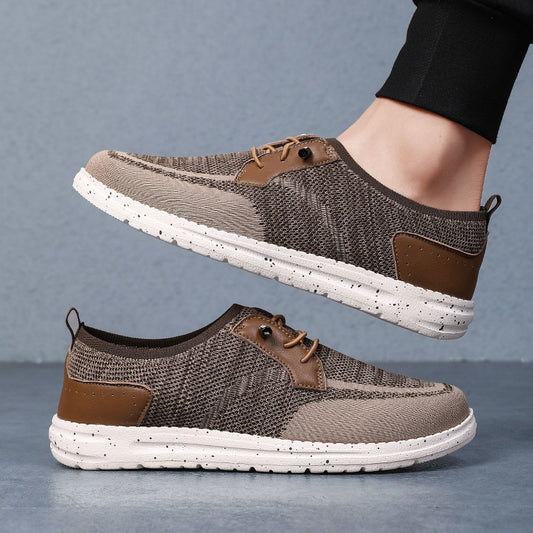 Men's Laceless Canvas Shoes Lightweight Breathable Plus Size Social Casual Men's Shoes - D&A