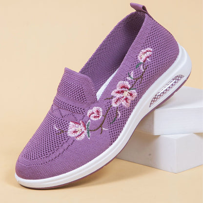 Women's Breathable Cloth Shoes Fashion Embroidery Soft Sole Shoes - D&A