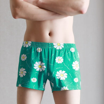 Men's Cotton Underwear Loose Boxer Comfortable Green - D&A