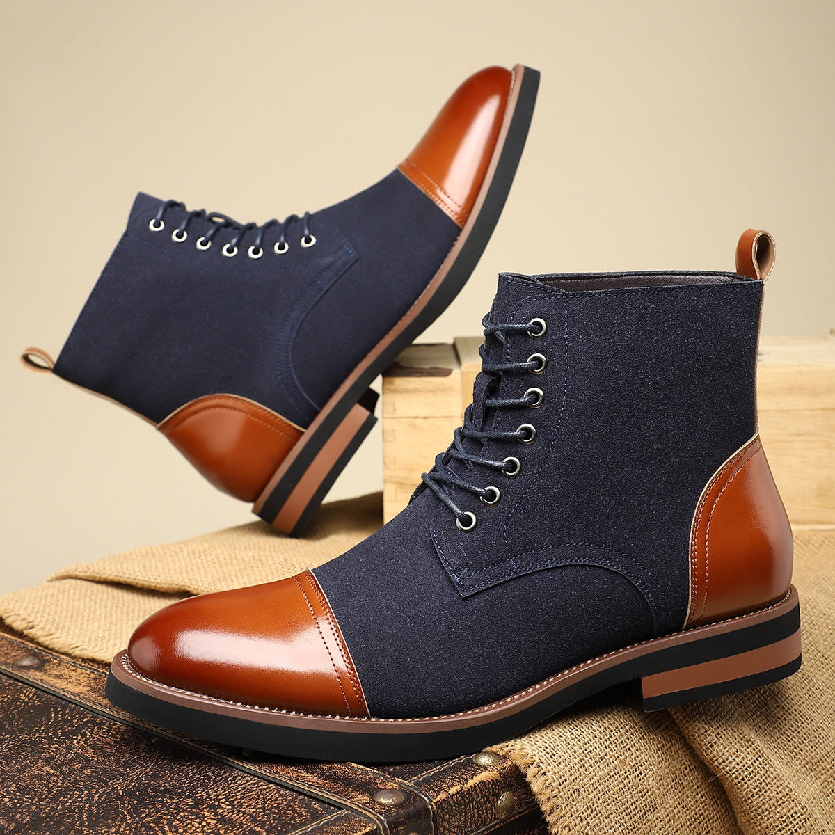 Men's Trendy Sleeve Leather All-match Casual Martin Boots - D&A