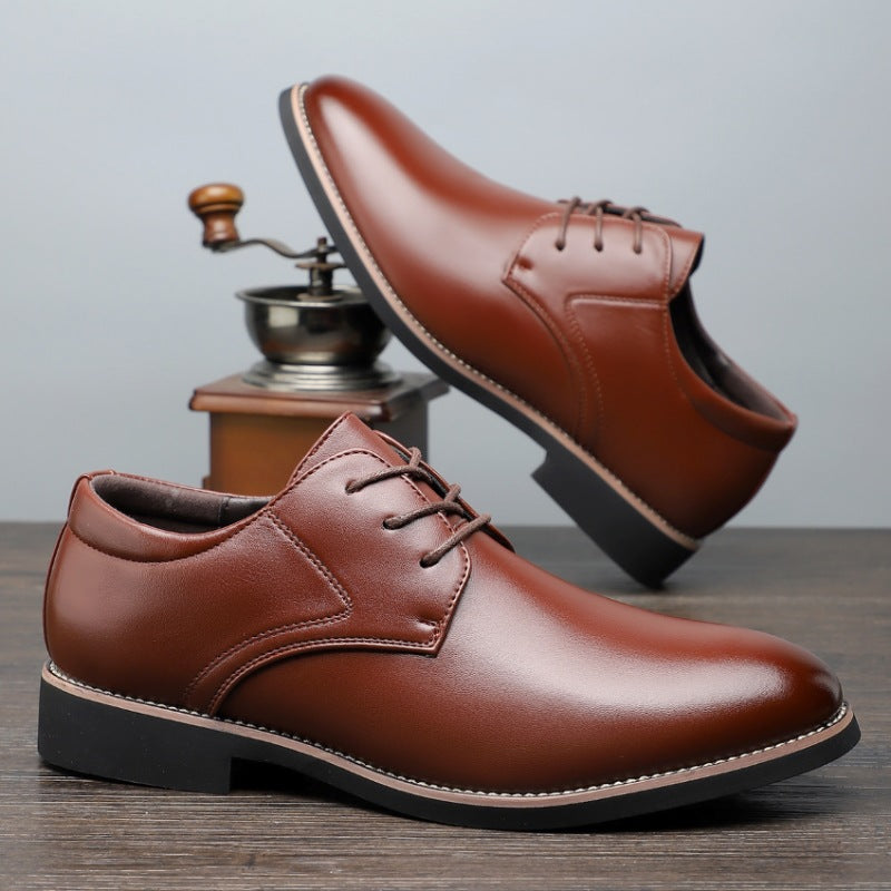 Plus Size Business Formal Wear Black Leather Shoes For Men - D&A