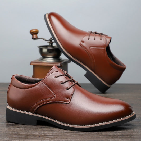 Plus Size Business Formal Wear Black Leather Shoes For Men - D&A