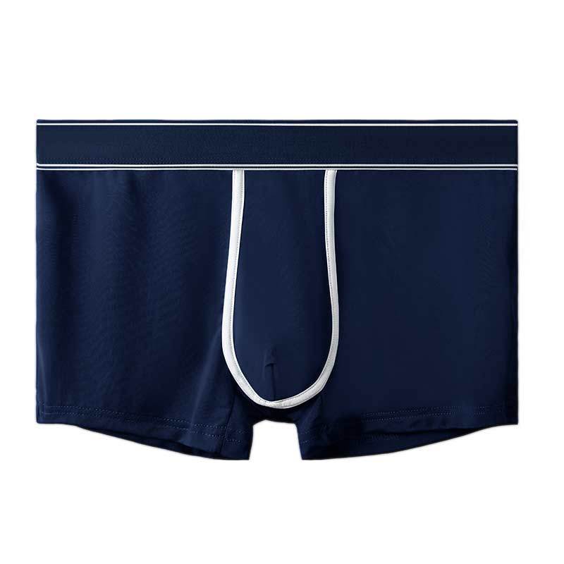 Men's Ice Silk Antibacterial Ultra Thin Sexy Transparent Boys Sports Underwear Sapphire Blue 1pcs - D&A
