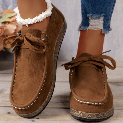 Plus Size Women's Shoes Flat Elastic Band Slip-on Casual Shoes - D&A