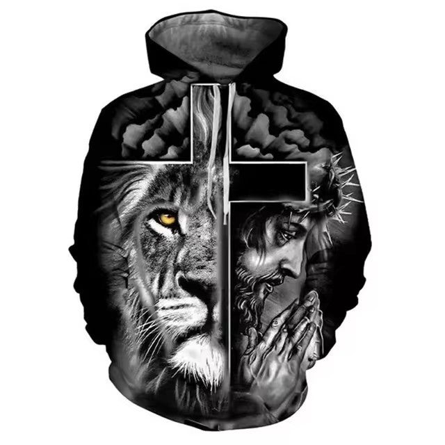 Men's Hooded 3D Digital Printing Sweater - D&A
