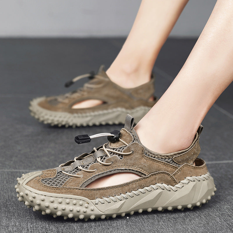 Men's Outerwear Sports Sandals Hole Non-slip Hollow Wading Shoes - D&A