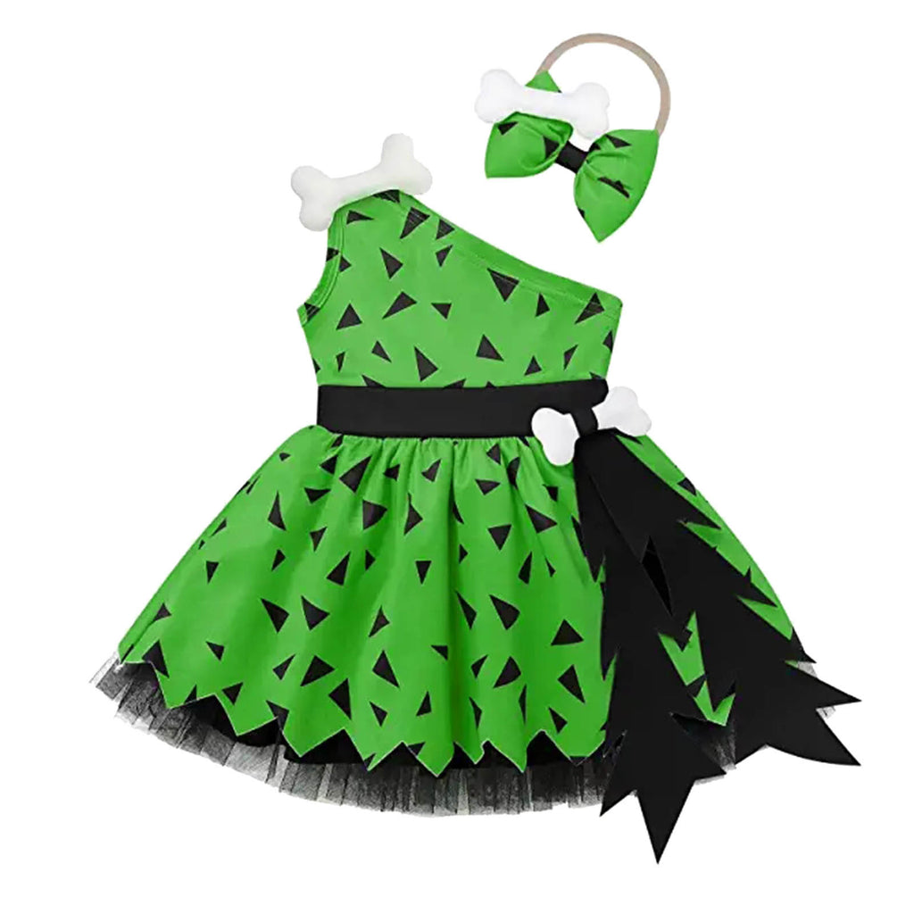 Girls Fashion Simple Halloween Mesh Costume Suit Green - D&A
