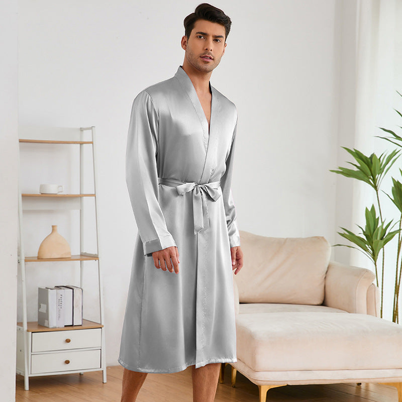 Men's Robes Shorts Suit Solid Color Homewear - D&A