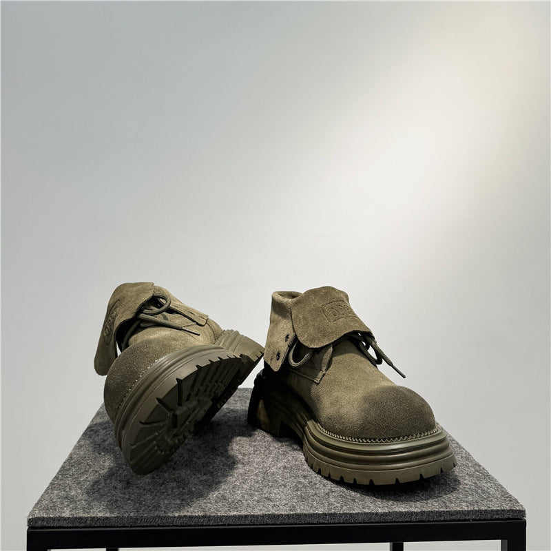 Retro Distressed Worker All-match Thick-soled Two-way Boots - D&A