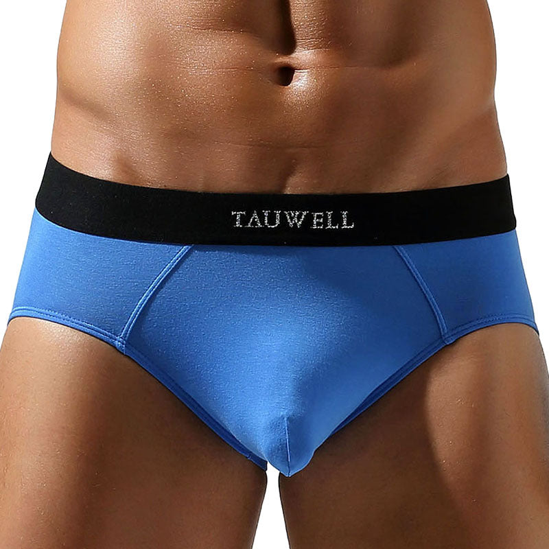 Men's Cotton Solid Color Sexy Low Waist Design Convex A Underwear Dream Blue - D&A