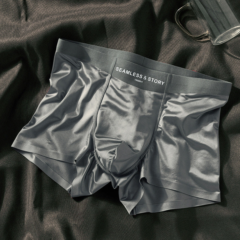 Satin Light Luxury Men's Ice Silk Underwear Blue - D&A