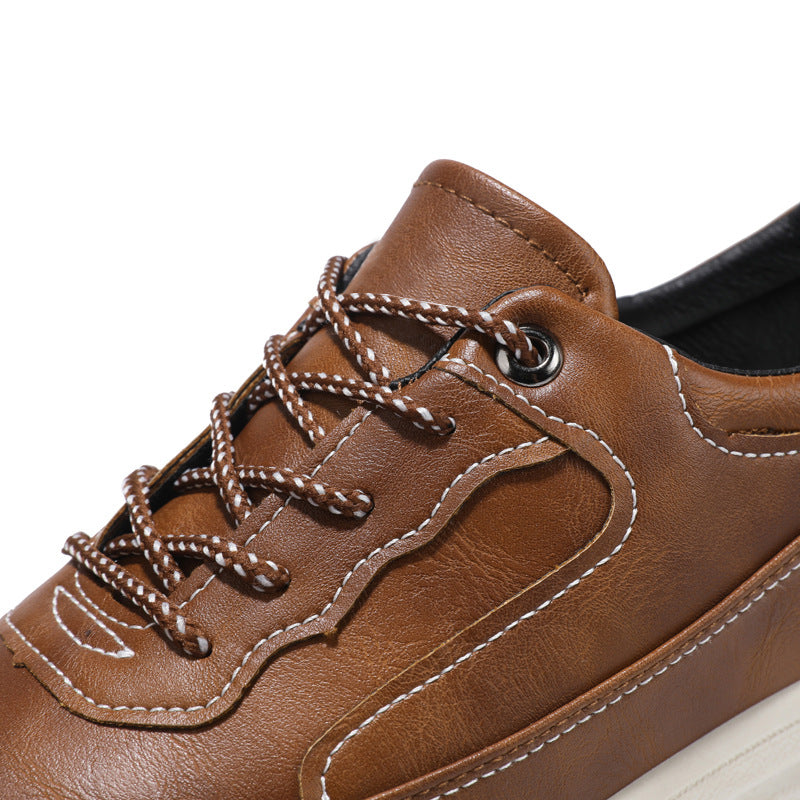 Leather Surface Men's Low-top Sneakers Warm Casual Shoes - D&A