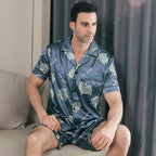 Ice Silk Short Sleeve Pajamas Men Can Be Outerwear Homewear - D&A