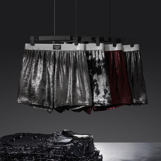Galaxy Reflective Bright Silver Casual Woven Loose Underwear - D&A