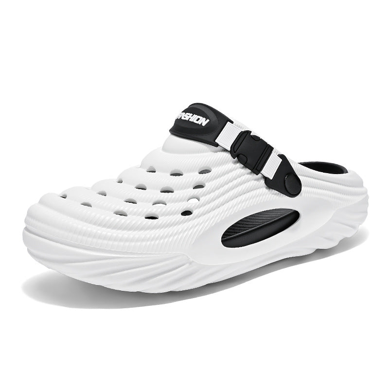 Men's Simple And Stylish Casual Platform Slippers White - D&A