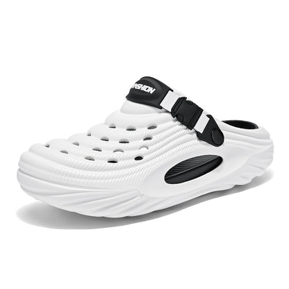 Men's Simple And Stylish Casual Platform Slippers White - D&A