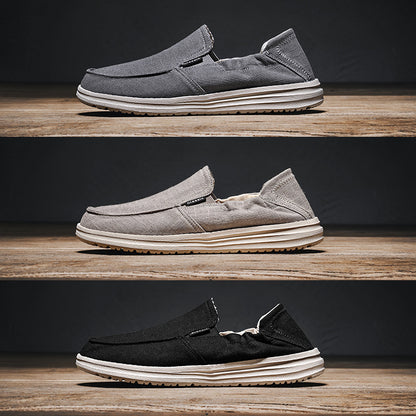 Plus Size Men's Canvas Shoes One Pedal Loafer Cloth Shoes - D&A