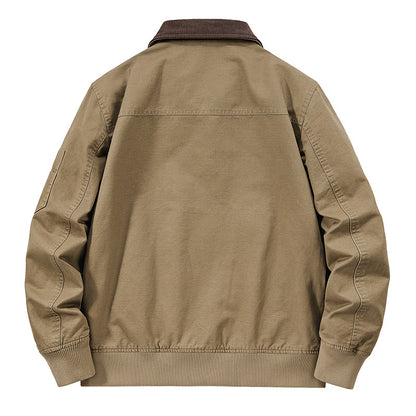 Jacket Baseball Uniform Plus Size New Washed Cotton Flight Jacket - D&A