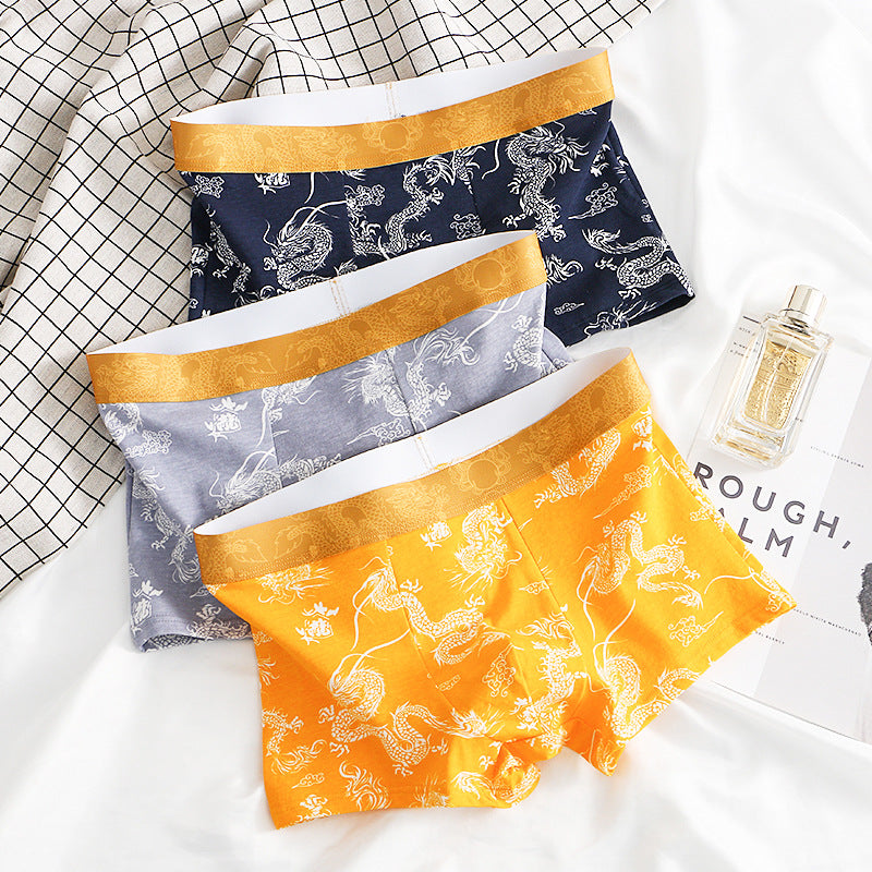 Dragon Pattern Domineering Men's Underwear Pure Cotton Comfortable - D&A