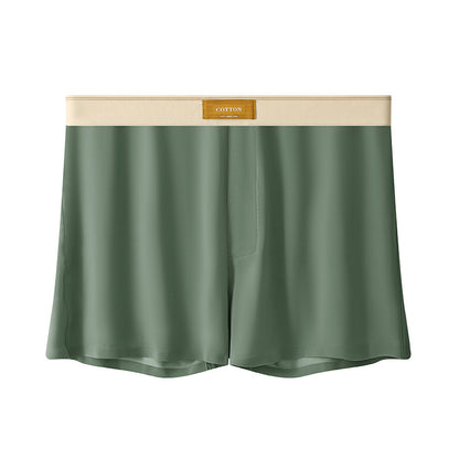 Men's Solid Color Loose Breathable Ice Silk Underwear Green - D&A