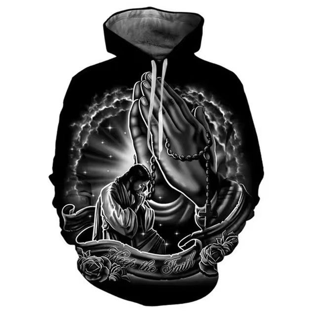Men's Hooded 3D Digital Printing Sweater DHMM2D1J - D&A