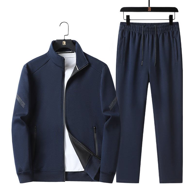 Men's Sports And Leisure Suit Plus Size Outdoor Spring And Autumn Dark Blue - D&A