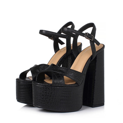 Women's Chunky Heel High Heel Platform Sandals - D&A